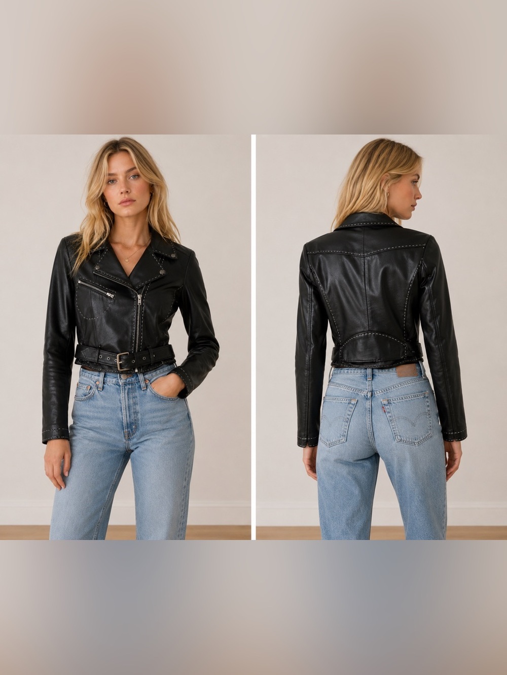 Y2K Black Leather Moto Jacket – XS (To The Max)